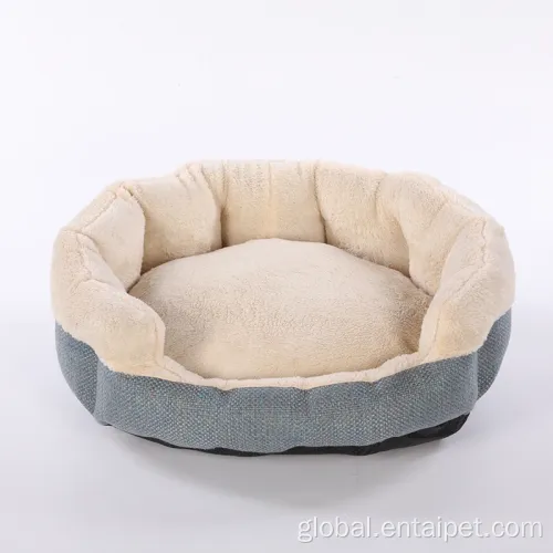 Dog Couches Jacquard Fabric Removed Soft Snuggle Dog&Cat Pet Bed Supplier
